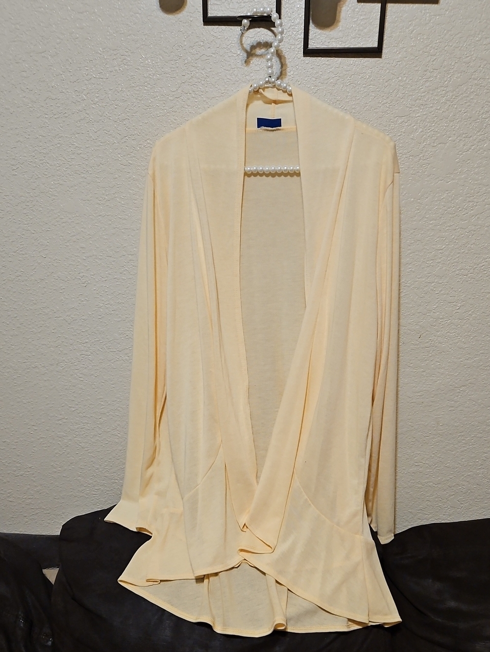 Azules Soft Cream Open-Front Cascade Cardigan
